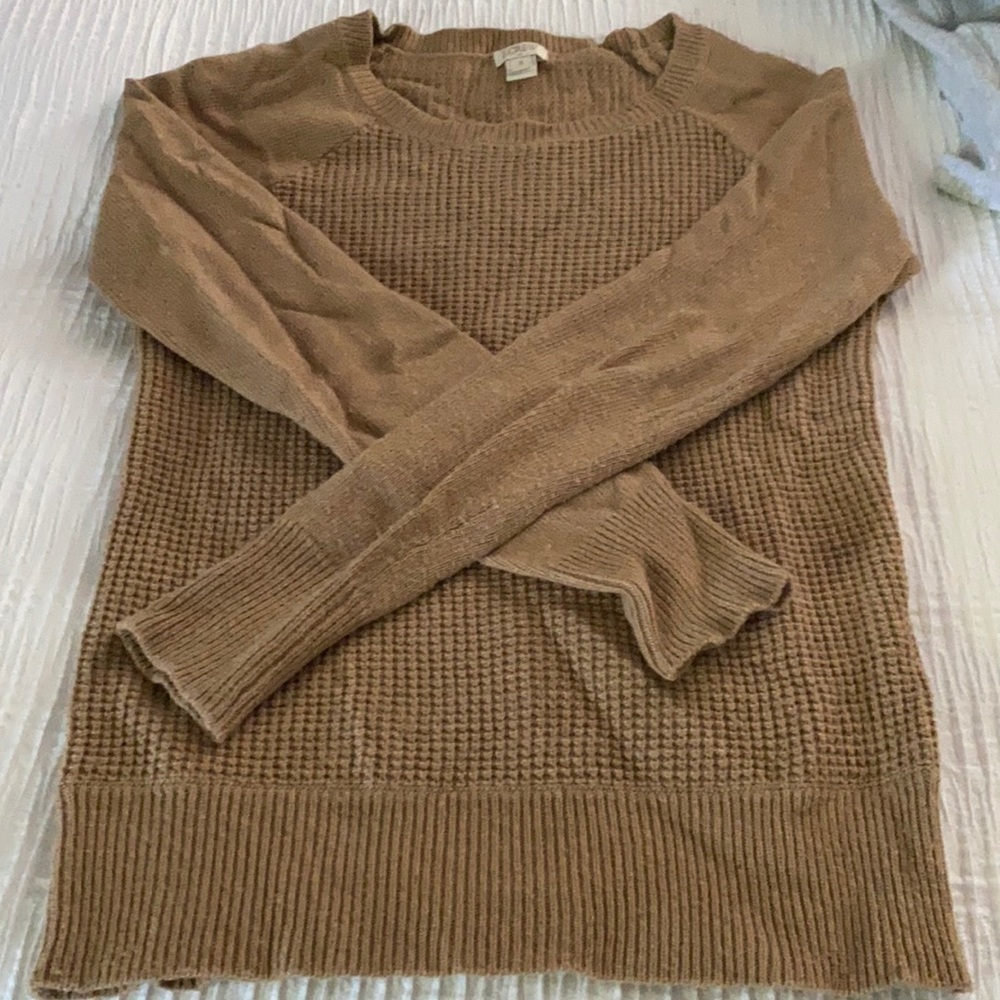 Jcrew wool blend waffle knit sweater